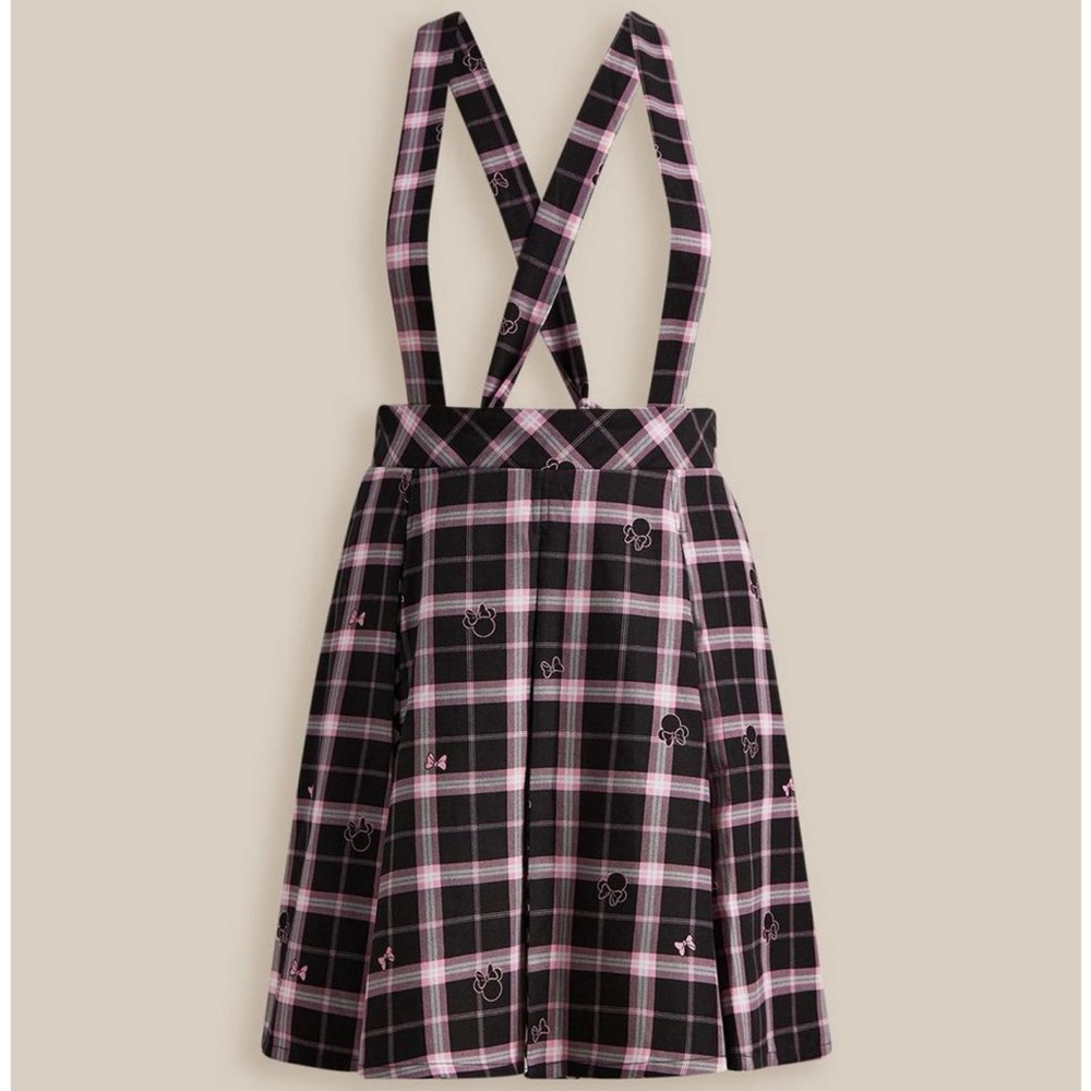 Torrid x Disney Minnie Mouse Pink & Black Plaid Skirtall Jumper Dress 3X 22 24 - Picture 12 of 15